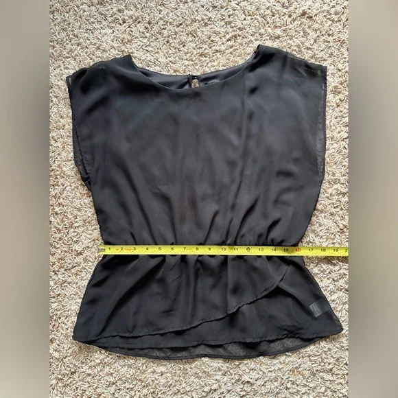 Bobeau Black Sheer Women's Blouse Size S Elegant Feminine - Picture 10 of 12